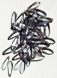 50 5x16mm Transparent Crystal Blue Lustre Dagger Beads